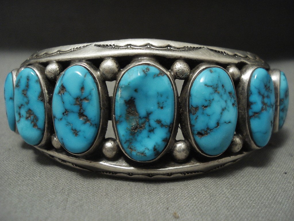 One Of The Best Ever Orville Tsinnie Turquoise Navajo Native American  Jewelry Silver Bracelet