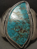 One Of The Best Ever Vintage Navajo Pilot Mntn Turquoise Native American Jewelry Silver Bracelet-Nativo Arts