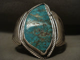 One Of The Best Ever Vintage Navajo Pilot Mntn Turquoise Native American Jewelry Silver Bracelet-Nativo Arts