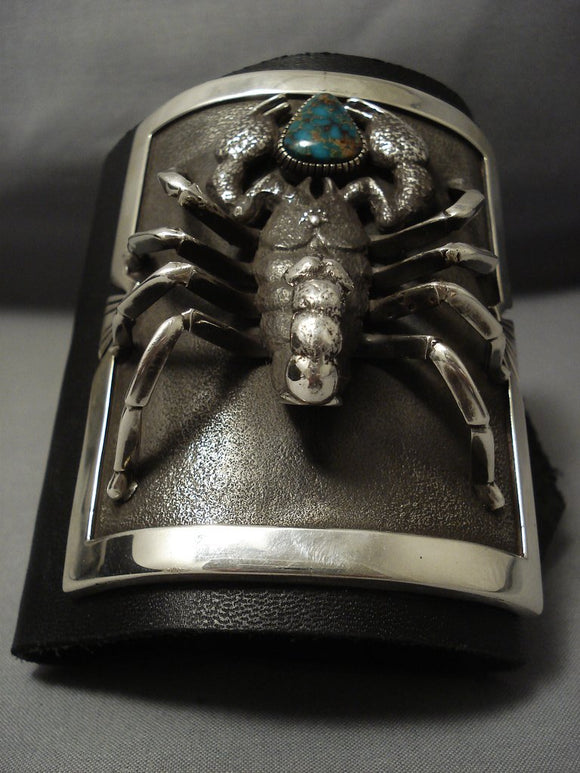 One Of The Best Ever Vintage Navajo Turquoise Sterling Native American Jewelry Silver Ketoh Bracelet!-Nativo Arts