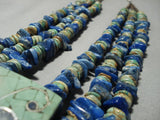One Of The Best Inlayer In Santo Domingo Turquoise Lapis Native American Jewelry Silver Necklace-Nativo Arts