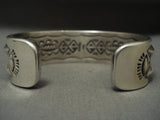 One Of The Best Navajo Important Ray Adakai Native American Jewelry Silver Repoussed Bracelet-Nativo Arts