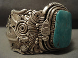 One Of The Best Vintage Ben Begaye Turquoise Native American Jewelry Silver Bracelet- 180 Grams!!!!!!-Nativo Arts