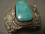 One Of The Best Vintage Ben Begaye Turquoise Native American Jewelry Silver Bracelet- 180 Grams!!!!!!-Nativo Arts