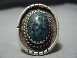 One Of The Best Vintage Native American Jewelry Navajo Bisbee Turquoise Sterling Silver Ring Old-Nativo Arts