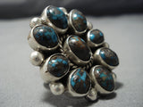 One Of The Best Vintage Native American Jewelry Navajo Bisbee Turquoise Sterling Silver Ring Old-Nativo Arts