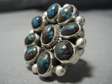 One Of The Best Vintage Native American Jewelry Navajo Bisbee Turquoise Sterling Silver Ring Old-Nativo Arts