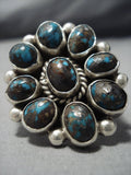 One Of The Best Vintage Native American Jewelry Navajo Bisbee Turquoise Sterling Silver Ring Old-Nativo Arts