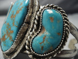 One Of The Best Vintage Native American Jewelry Navajo Blue Thunder Turquoise Sterling Silver Bracelet-Nativo Arts