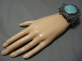 One Of The Best Vintage Native American Jewelry Navajo Carico Lake Turquoise Sterling Silver Bracelet-Nativo Arts