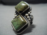 One Of The Best Vintage Native American Jewelry Navajo Green Turquoise Sterling Silver Ring-Nativo Arts