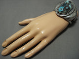 One Of The Best Vintage Native American Jewelry Navajo Persin Turquoise Sterling Silver Bracelet-Nativo Arts