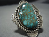 One Of The Best Vintage Native American Jewelry Navajo Tommy Jackson Turquoise Sterling Silver Ring-Nativo Arts