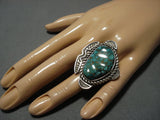 One Of The Best Vintage Native American Jewelry Navajo Tommy Jackson Turquoise Sterling Silver Ring-Nativo Arts
