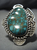 One Of The Best Vintage Native American Jewelry Navajo Tommy Jackson Turquoise Sterling Silver Ring-Nativo Arts