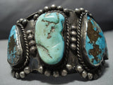 One Of The Best Vintage Native American Jewelry Navajo Turquoise Sterling Silver Cuff Bracelet Old-Nativo Arts
