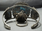 One Of The Best Vintage Native American Jewelry Navajo Turquoise Sterling Silver Slave Bracelet Ring Set-Nativo Arts