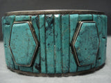 One Of The Best Vintage Native American Jewelry Zuni Green Turquoise Sterling Silver Bracelet Old-Nativo Arts