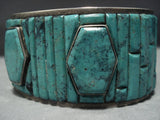 One Of The Best Vintage Native American Jewelry Zuni Green Turquoise Sterling Silver Bracelet Old-Nativo Arts