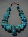 One Of The Best Vintage Native American Navajo Choker Sterling Silver Turquoise Necklace Old-Nativo Arts