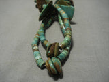 One Of The Best Vintage Native American Navajo Royston Turquoise Heishi Squaw Tie Necklace-Nativo Arts