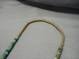 One Of The Best Vintage Native American Navajo Royston Turquoise Heishi Squaw Tie Necklace-Nativo Arts