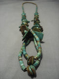 One Of The Best Vintage Native American Navajo Royston Turquoise Heishi Squaw Tie Necklace-Nativo Arts