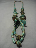 One Of The Best Vintage Native American Navajo Royston Turquoise Heishi Squaw Tie Necklace-Nativo Arts