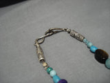 One Of The Best Vintage Native American Navajo Sterling Silver Bird Fetish Turquoise Necklace-Nativo Arts