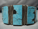 One Of The Best Vintage Native American Navajo Turquoise Sterling Silver Bracelet Old-Nativo Arts