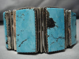 One Of The Best Vintage Native American Navajo Turquoise Sterling Silver Bracelet Old-Nativo Arts