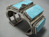 One Of The Best Vintage Native American Navajo Turquoise Sterling Silver Bracelet Old-Nativo Arts