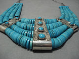 One Of The Best Vintage Native American Navajo Turquoise Sterling Silver Choker Necklace-Nativo Arts
