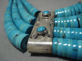 One Of The Best Vintage Native American Navajo Turquoise Sterling Silver Choker Necklace-Nativo Arts