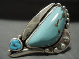 One Of The Best Vintage Navajo Adam Fierro Turquoise Native American Jewelry Silver Ring-Nativo Arts