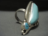 One Of The Best Vintage Navajo Adam Fierro Turquoise Native American Jewelry Silver Ring-Nativo Arts