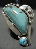 One Of The Best Vintage Navajo Adam Fierro Turquoise Native American Jewelry Silver Ring-Nativo Arts