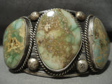 One Of The Best Vintage Navajo Emerald Valley Turquoise Native American Jewelry Silver Bracelet-Nativo Arts