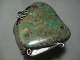 One Of The Best Vintage Navajo Green Turquoise Sterling Native American Jewelry Silver Bracelet-Nativo Arts