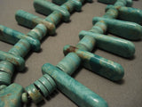 One Of The Best Vintage Santo Domingo Grene Turquoise Native American Jewelry Silver Necklace-Nativo Arts