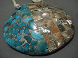 One Of The Best Vintage Santo Domingo Huge Turquoise Shell Necklace-Nativo Arts