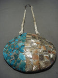One Of The Best Vintage Santo Domingo Huge Turquoise Shell Necklace-Nativo Arts