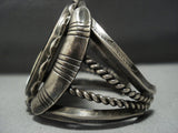 One Of The Best Vintage Zuni Turquoise Sterling Silver Inlay Bracelet Old-Nativo Arts