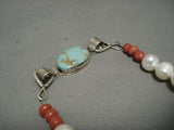 One Of The Biggest And Best Ever Santo Doningo Turquoise Native American Jewelry Silver Gold Necklace-Nativo Arts