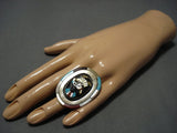 One Of The Biggest And Best Vintage Native American Jewelry Zuni Turquoise Sterling Silver Ring Old-Nativo Arts