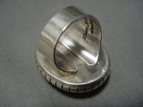 One Of The Biggest And Best Vintage Native American Navajo Amber Sterling Silver Ring Old-Nativo Arts