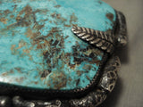 One Of The Biggest And Finest Vintage Navajo Royston Turquoise Native American Jewelry Silver Buckle-Nativo Arts