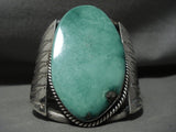 One Of The Biggest Earlier Vintage Navajo Royston Turquoise Native American Jewelry Silver Bracelet-Nativo Arts