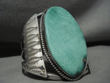 One Of The Biggest Earlier Vintage Navajo Royston Turquoise Native American Jewelry Silver Bracelet-Nativo Arts