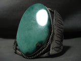 One Of The Biggest Earlier Vintage Navajo Royston Turquoise Native American Jewelry Silver Bracelet-Nativo Arts